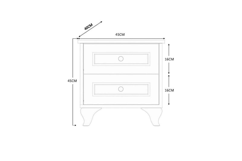 Alwen Nattbord 45 cm - Matt Hvit - Møbler - Bord - Avlastningsbord & sidobord - Sengebord & nattbord