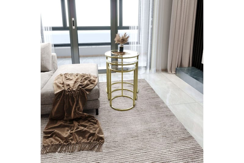 Alyasmin Settbord 34 cm - Gull/Gjennomsiktig - Møbler - Bord - Avlastningsbord & sidobord - Settbord