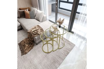 Alyasmin Settbord 34 cm - Gull/Gjennomsiktig - Møbler - Bord - Avlastningsbord & sidobord - Settbord