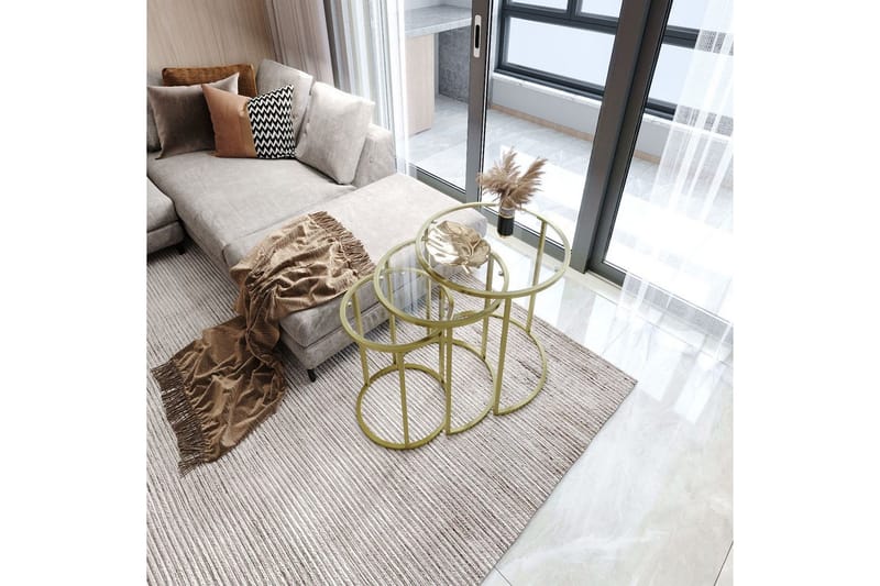 Alyasmin Settbord 34 cm - Gull/Gjennomsiktig - Møbler - Bord - Avlastningsbord & sidobord - Settbord