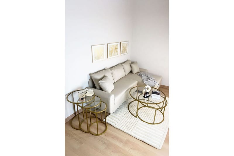 Alyasmin Settbord 34 cm - Gull/Gjennomsiktig - Møbler - Bord - Avlastningsbord & sidobord - Settbord