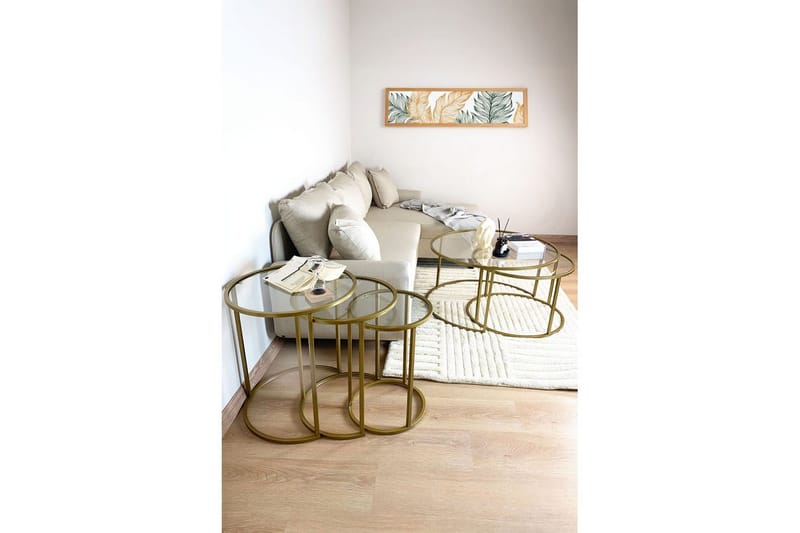 Alyasmin Settbord 34 cm - Gull/Gjennomsiktig - Møbler - Bord - Avlastningsbord & sidobord - Settbord