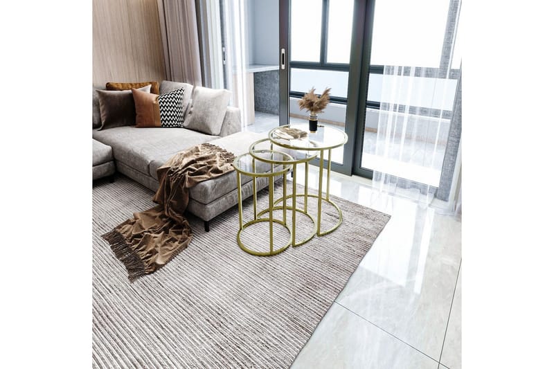 Alyasmin Settbord 34 cm - Gull/Gjennomsiktig - Møbler - Bord - Avlastningsbord & sidobord - Settbord