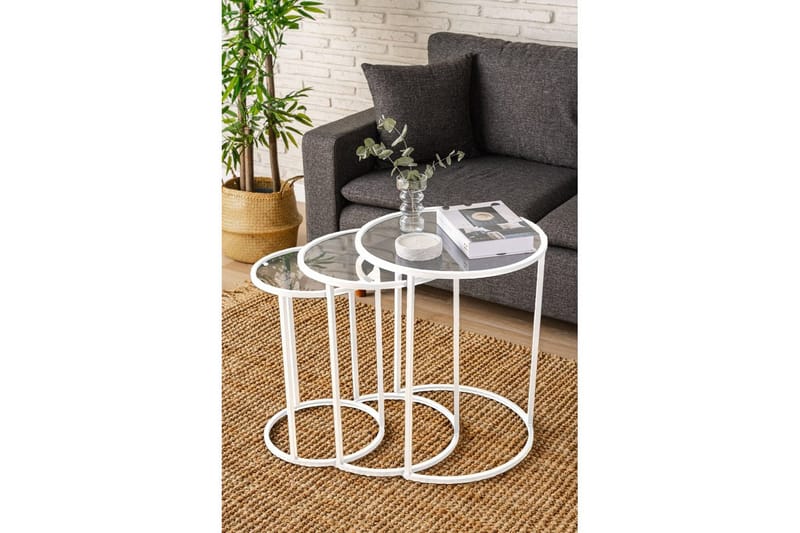 Alyasmin Settbord 34 cm, Hvit/Gjennomsiktig