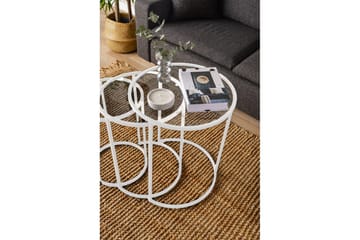 Alyasmin Settbord 34 cm - Hvit/Gjennomsiktig - Møbler - Bord - Avlastningsbord & sidobord - Settbord