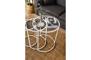 Alyasmin Settbord 34 cm - Hvit/Gjennomsiktig - Møbler - Bord - Avlastningsbord & sidobord - Settbord