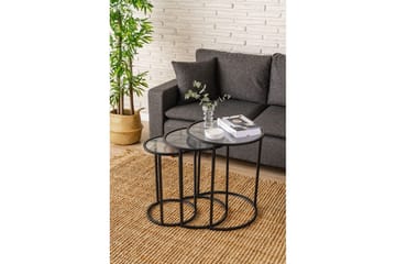 Alyasmin Settbord 50 cm - Sort/Gjennomsiktig - Møbler - Bord - Avlastningsbord & sidobord - Settbord