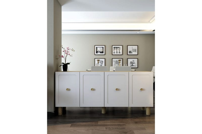 Amarinda Konsollbord 150 cm - Mellomfarget tre/Hvit - Møbler - Bord - Avlastningsbord & sidobord - Konsollbord & gangbord