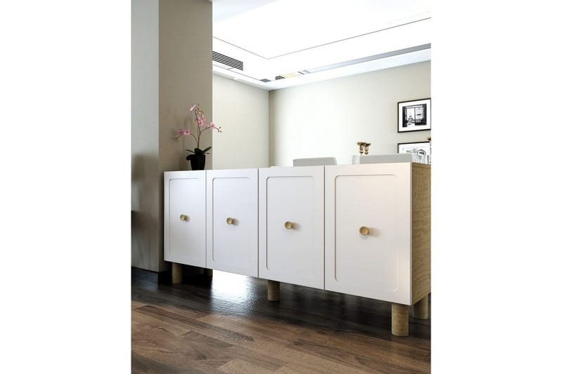 Amarinda Konsollbord 150 cm - Mellomfarget tre/Hvit - Møbler - Bord - Avlastningsbord & sidobord - Konsollbord & gangbord