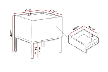 Amelus Nattbord 45 cm - Brun - Møbler - Bord - Avlastningsbord & sidobord - Sengebord & nattbord