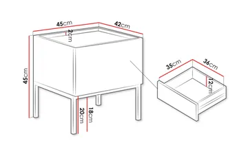 Amelus Nattbord 45 cm - Cashmere - Møbler - Bord - Avlastningsbord & sidobord - Sengebord & nattbord