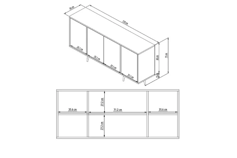 Ampelio Konsollbord 150 cm - Hvit - Møbler - Bord - Avlastningsbord & sidobord - Konsollbord & gangbord