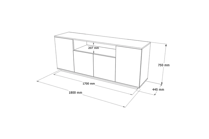Anari Konsollbord 180 cm - Brun/Hvit - Oppbevaring - Oppbevaringsmøbler - Sideboard & skjenk