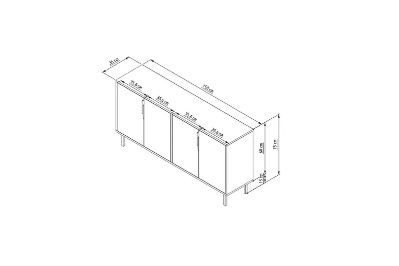 Andalos Konsollbord 150 cm - Antrasitt - Møbler - Bord - Avlastningsbord & sidobord - Konsollbord & gangbord