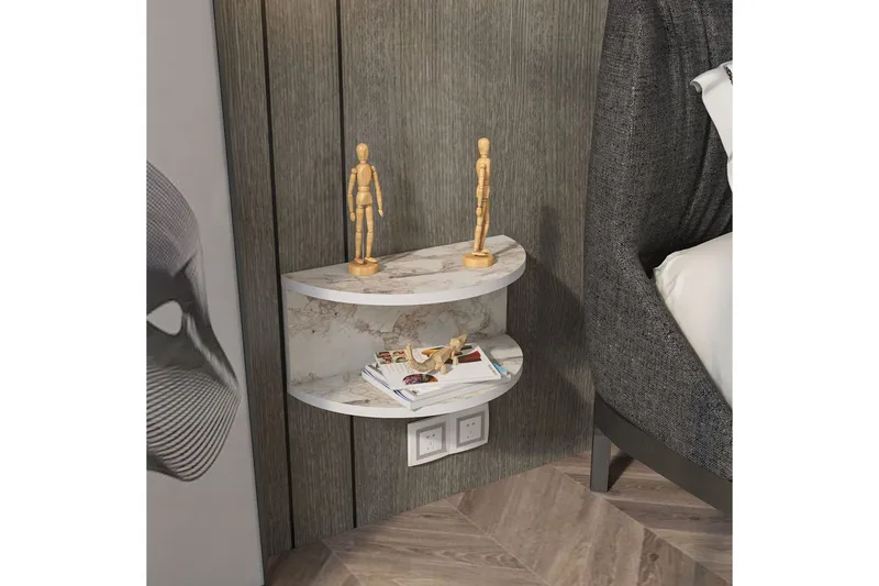 Antigua Nattbord 45 cm - Hvit - Møbler - Bord - Avlastningsbord & sidobord - Sengebord & nattbord