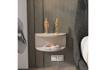 Antigua Vegghengt Nattbord 45 cm med Lyst Trelook, Oppbevaring med Hylle - Beige - Møbler - Bord - Avlastningsbord & sidobord - Sengebord & nattbord