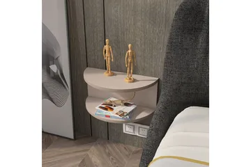 Antigua Vegghengt Nattbord 45 cm med Lyst Trelook, Oppbevaring med Hylle - Beige - Møbler - Bord - Avlastningsbord & sidobord - Sengebord & nattbord