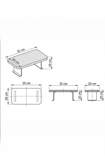 Armlenetbord Homitis Armona Tray II (32 x 10 x 32 cm) Hvit - Møbler - Bord - Avlastningsbord & sidobord - Brettbord og småbord