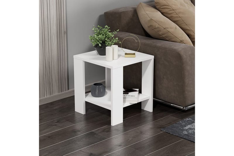 Asrel Sidebord 40 cm - Hvit - Møbler - Bord - Avlastningsbord & sidobord - Lampebord & sidebord