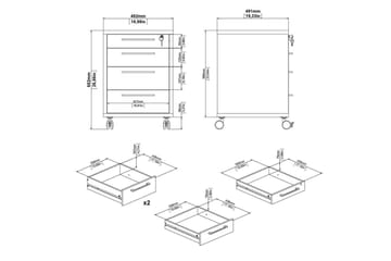 Astric Sengebord 48,2 cm - Hvit - Møbler - Bord - Avlastningsbord & sidobord - Sengebord & nattbord