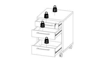 Astric Sengebord 48,2 cm - Hvit - Møbler - Bord - Avlastningsbord & sidobord - Sengebord & nattbord