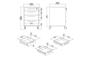 Astric Sengebord 48,2 cm - Hvit - Møbler - Bord - Avlastningsbord & sidobord - Sengebord & nattbord