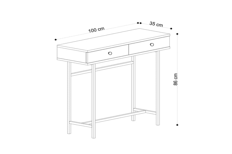 Avlastningsbord 100 cm - Natur / Svart - Konsollbord & gangbord - Avlastningsbord & sidobord - Entreoppbevaring