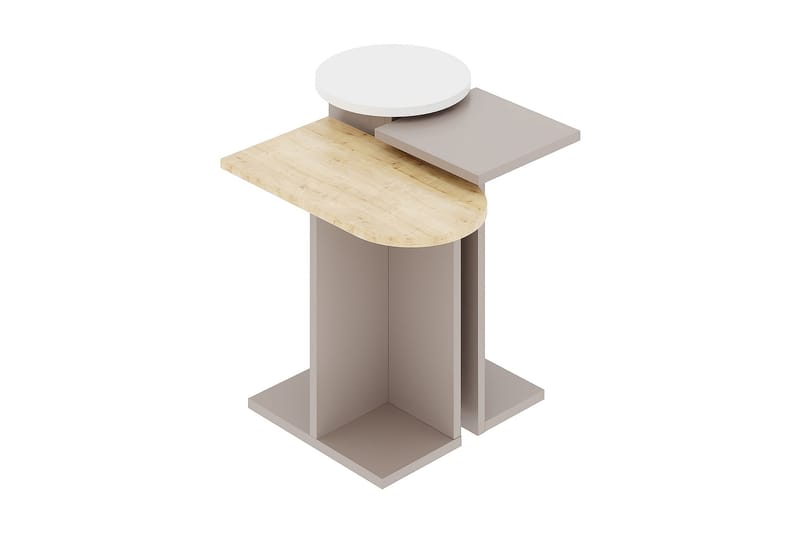 Avlastningsbord 40 cm - Hvit / Naturlig / Beige - Brettbord og småbord - Lampebord & sidebord