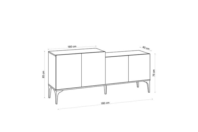 Avlastningsbord Caxitepex 180 cm - Natur - Konsollbord & gangbord - Avlastningsbord & sidobord - Entreoppbevaring