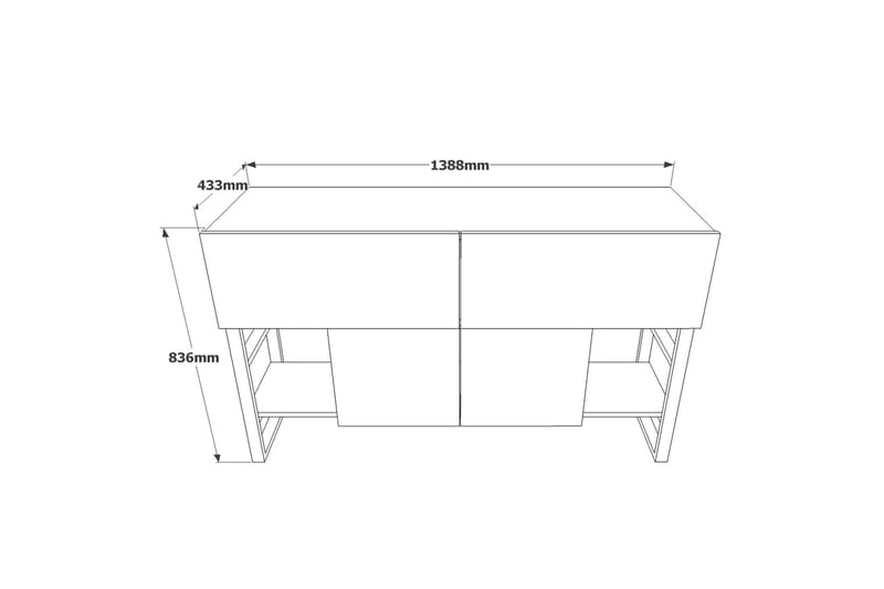 Avlastningsbord Challinder 139 cm - Natur - Konsollbord & gangbord - Avlastningsbord & sidobord - Entreoppbevaring