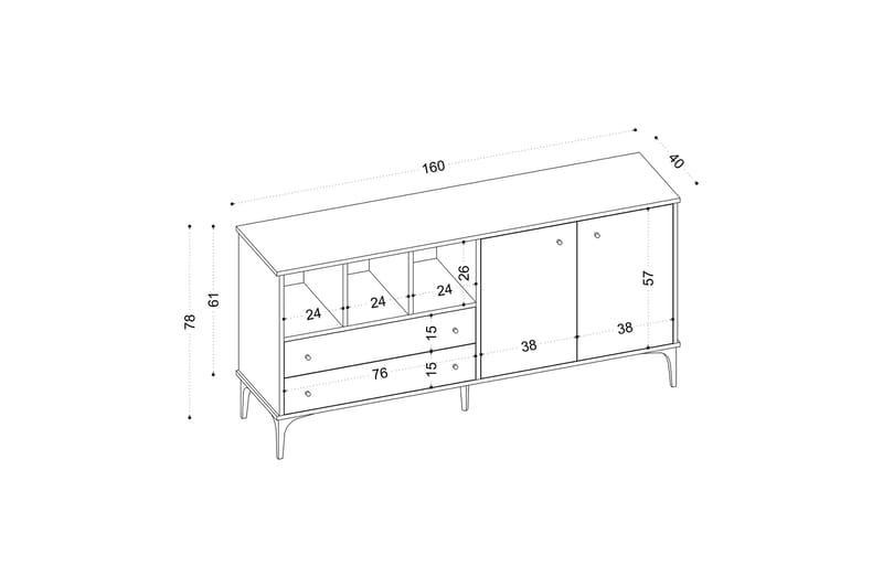 Avlastningsbord Chulum 160 cm - Natur - Konsollbord & gangbord - Avlastningsbord & sidobord - Entreoppbevaring