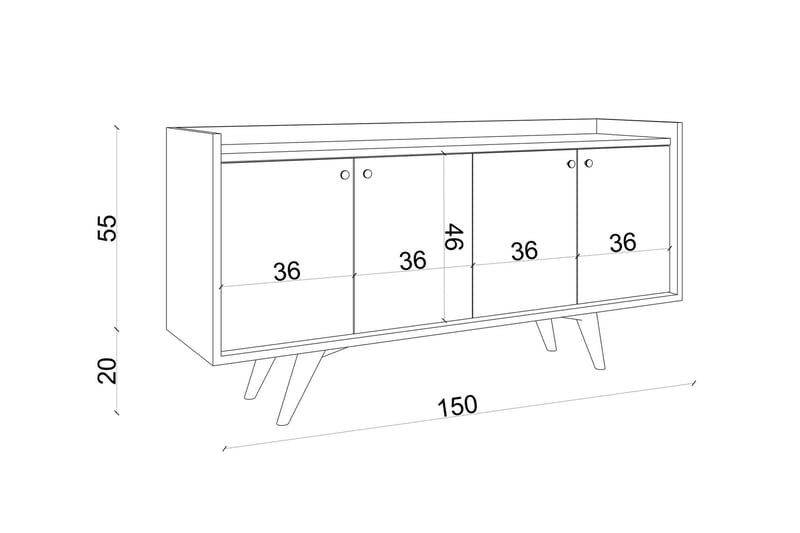 Avlastningsbord Degollado 150 cm - Antrasitt/Natur - Konsollbord & gangbord - Avlastningsbord & sidobord - Entreoppbevaring