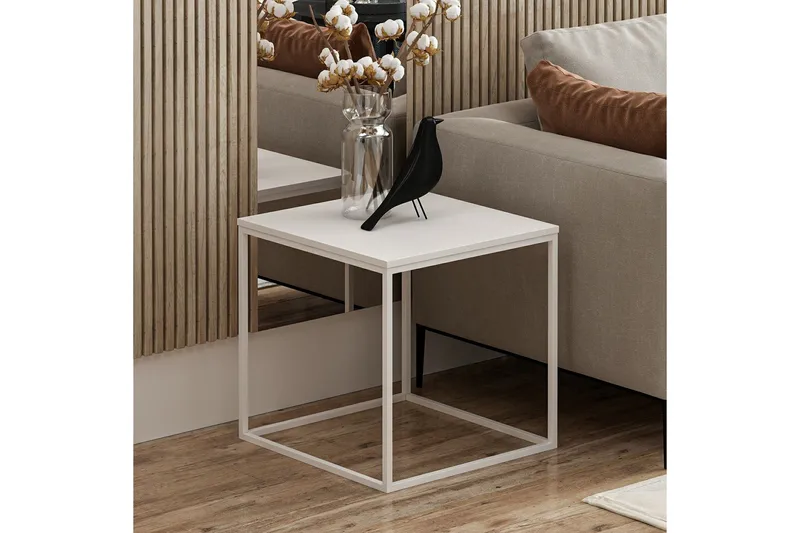 Basak Sidebord 52 cm - Hvit - Møbler - Bord - Avlastningsbord & sidobord - Brettbord og småbord