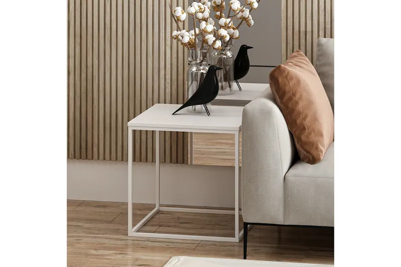 Basak Sidebord 52 cm - Hvit - Møbler - Bord - Avlastningsbord & sidobord - Brettbord og småbord