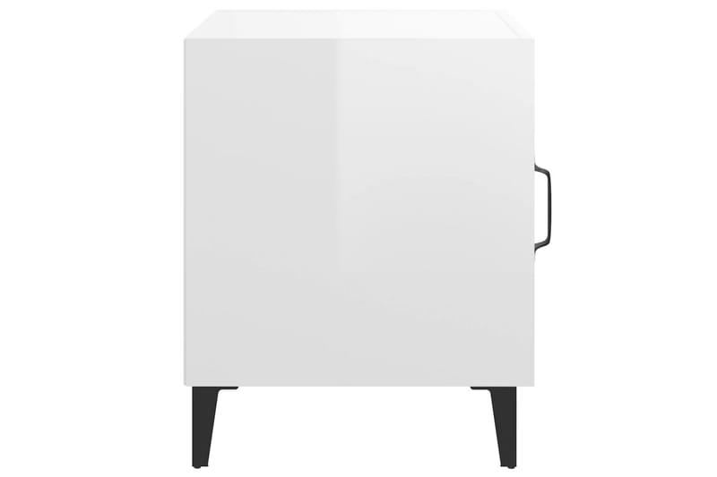 beBasic Nattbord 2 stk høyglans hvit konstruert tre - Hvit - Sengebord & nattbord