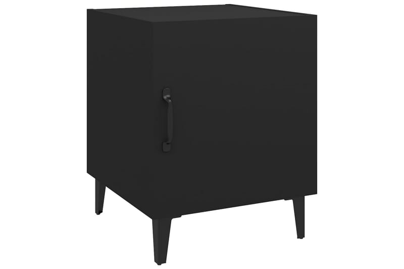 beBasic Nattbord 2 stk svart konstruert tre - Svart - Sengebord & nattbord