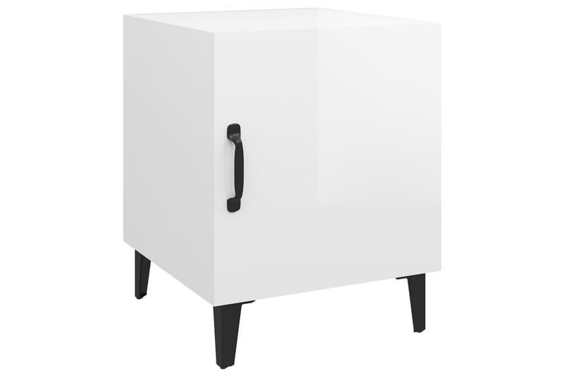 beBasic Nattbord høyglans hvit konstruert tre - Hvit - Sengebord & nattbord