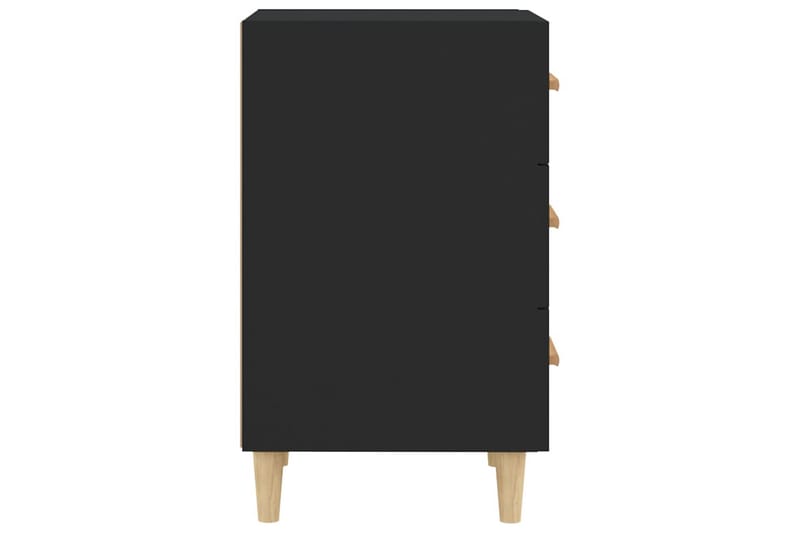 beBasic Nattbord svart 40x40x66 cm konstruert tre - Svart - Sengebord & nattbord