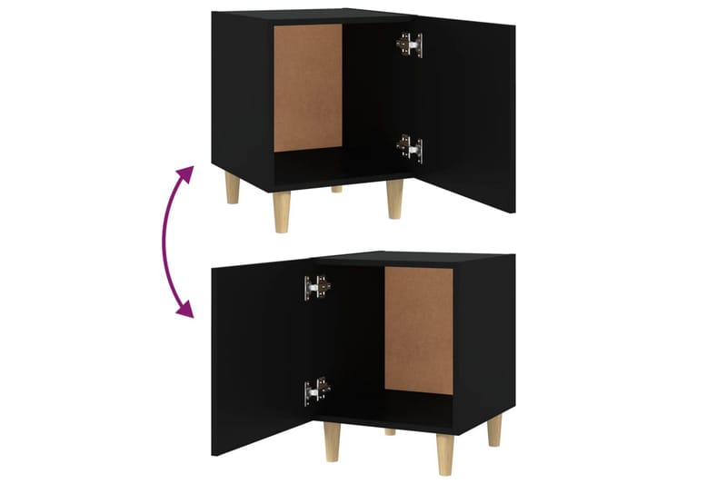 beBasic Nattbord svart konstruert tre - Svart - Sengebord & nattbord