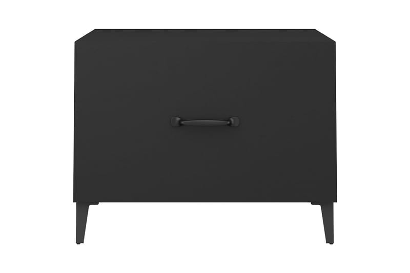 beBasic Salongbord med metallben 2 stk svart 50x50x40 cm - Svart - Lampebord & sidebord - Brettbord og småbord