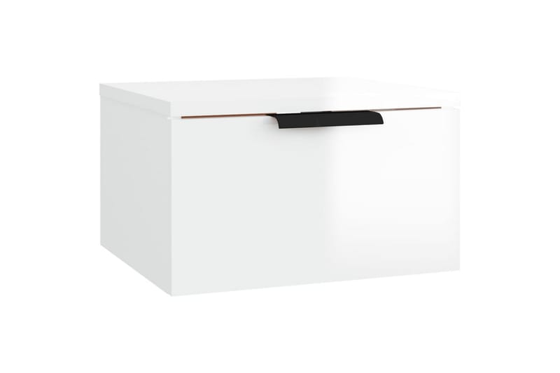 beBasic Veggmontert nattbord høyglans hvit 34x30x20 cm - Hvit - Sengebord & nattbord