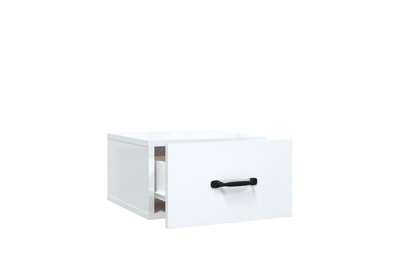 beBasic Veggmontert nattbord høyglans hvit 35x35x20 cm - Hvit - Sengebord & nattbord