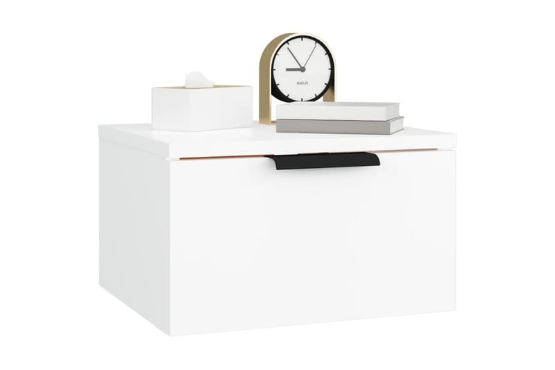 beBasic Veggmontert nattbord hvit 34x30x20 cm - Hvit - Sengebord & nattbord