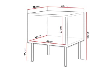 Belonger Nattbord 45 cm - Svart/Valnøtt - Møbler - Bord - Avlastningsbord & sidobord - Sengebord & nattbord