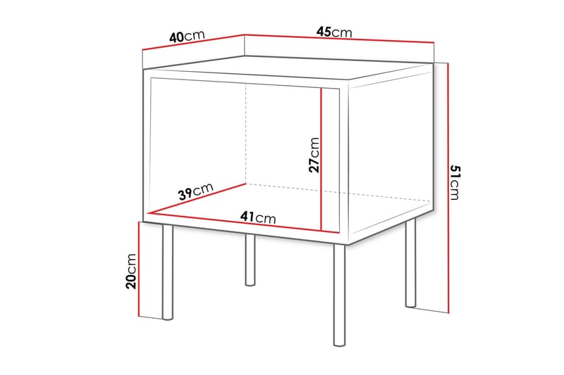 Belonger Nattbord 45 cm - Møbler - Bord - Avlastningsbord & sidobord - Sengebord & nattbord