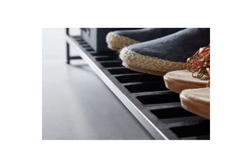 Benke Wohnling industrielt utseende med stor lagringsplass i massivt tre og åpen skohylle Beige - Beige - Møbler - Bord - Avlastningsbord & sidobord - Lampebord & sidebord