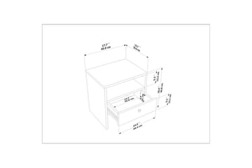 Berriaren Nattbord 45 cm - Beige - Møbler - Bord - Avlastningsbord & sidobord - Sengebord & nattbord