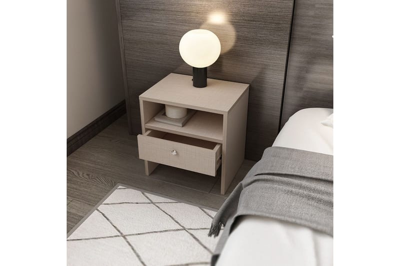 Berriaren Nattbord 45 cm - Beige - Møbler - Bord - Avlastningsbord & sidobord - Sengebord & nattbord