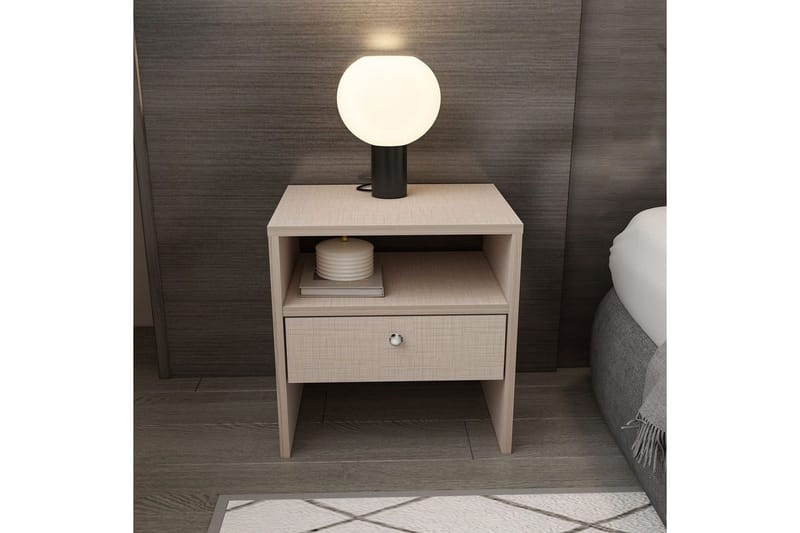 Berriaren Nattbord 45 cm - Beige - Møbler - Bord - Avlastningsbord & sidobord - Sengebord & nattbord
