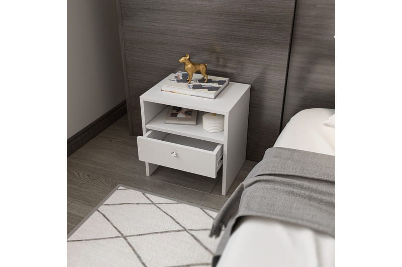 Berriaren Nattbord 45 cm - Hvit - Møbler - Bord - Avlastningsbord & sidobord - Sengebord & nattbord